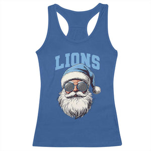 LF Football Christmas Racerback Tank Top Vintage Santa Claus Face Game Day TS10 Royal Blue Print Your Wear