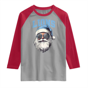 LF Football Christmas Raglan Shirt Vintage Santa Claus Face Game Day TS10 Sport Gray Red Print Your Wear