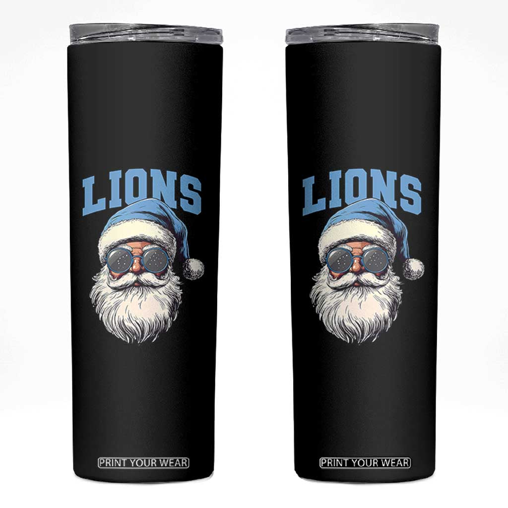 LF Football Christmas Skinny Tumbler Vintage Santa Claus Face Game Day TS10 Black Print Your Wear