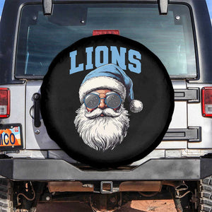 LF Football Christmas Spare Tire Cover Vintage Santa Claus Face Game Day TS10 No hole Black Print Your Wear