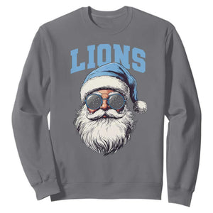 Detroit Football Christmas Sweatshirt Vintage Santa Claus Face Game Day TS10 Charcoal Print Your Wear