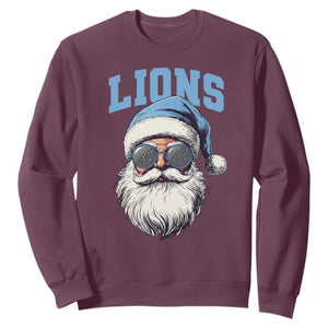 Detroit Football Christmas Sweatshirt Vintage Santa Claus Face Game Day TS10 Maroon Print Your Wear