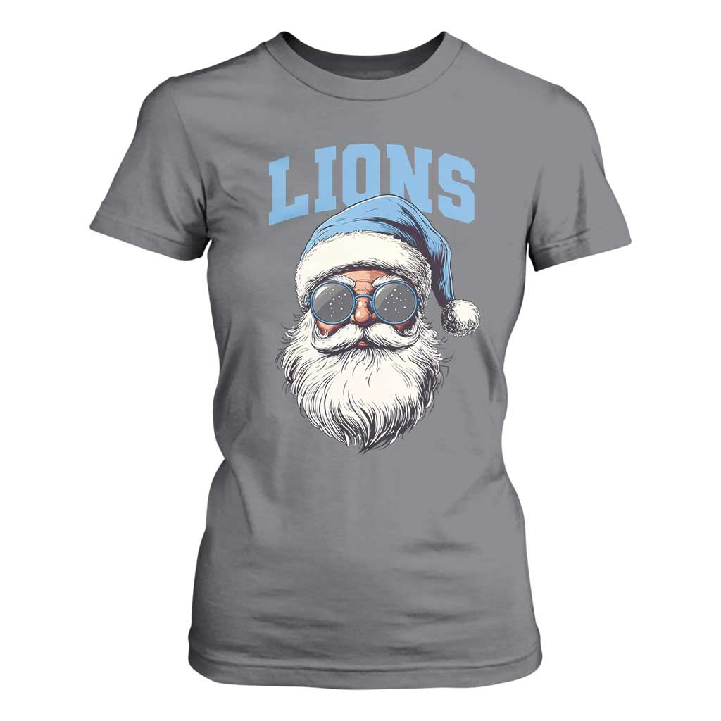 LF Football Christmas T Shirt For Women Vintage Santa Claus Face Game Day TS10 Charcoal Print Your Wear