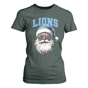LF Football Christmas T Shirt For Women Vintage Santa Claus Face Game Day TS10 Dark Forest Green Print Your Wear
