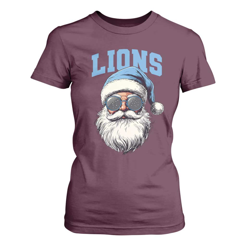 LF Football Christmas T Shirt For Women Vintage Santa Claus Face Game Day TS10 Maroon Print Your Wear