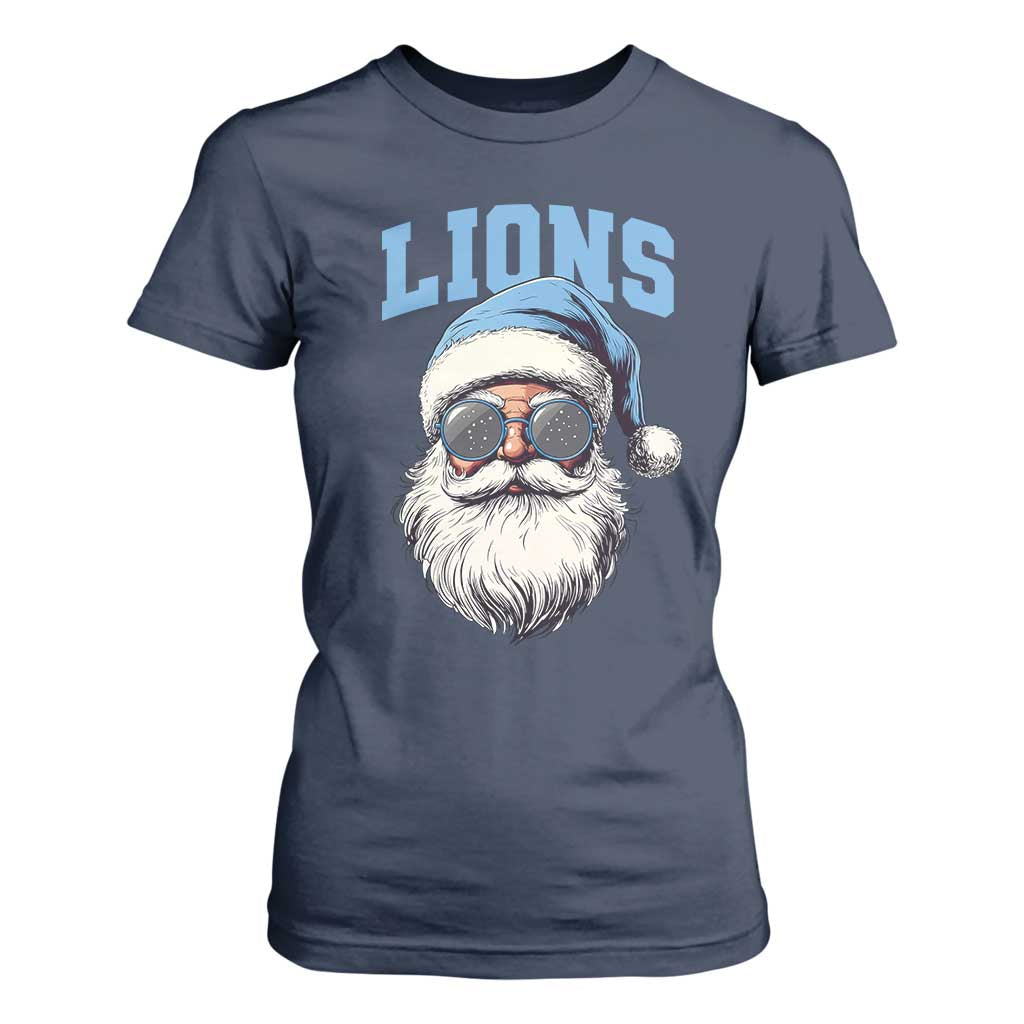 LF Football Christmas T Shirt For Women Vintage Santa Claus Face Game Day TS10 Navy Print Your Wear