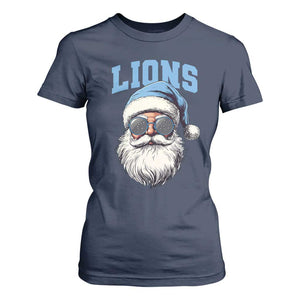 LF Football Christmas T Shirt For Women Vintage Santa Claus Face Game Day TS10 Navy Print Your Wear