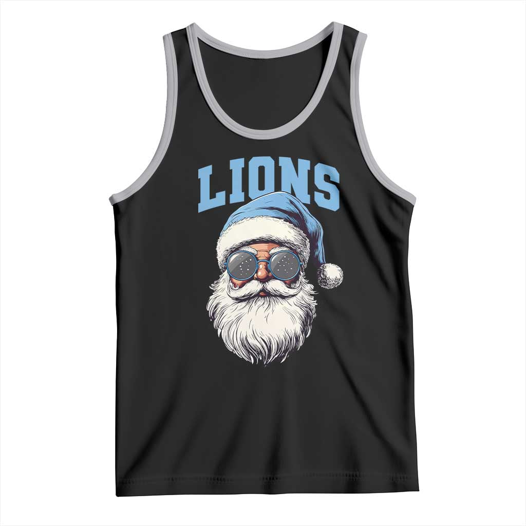 LF Football Christmas Tank Top Vintage Santa Claus Face Game Day TS10 Black Athletic Heather Print Your Wear