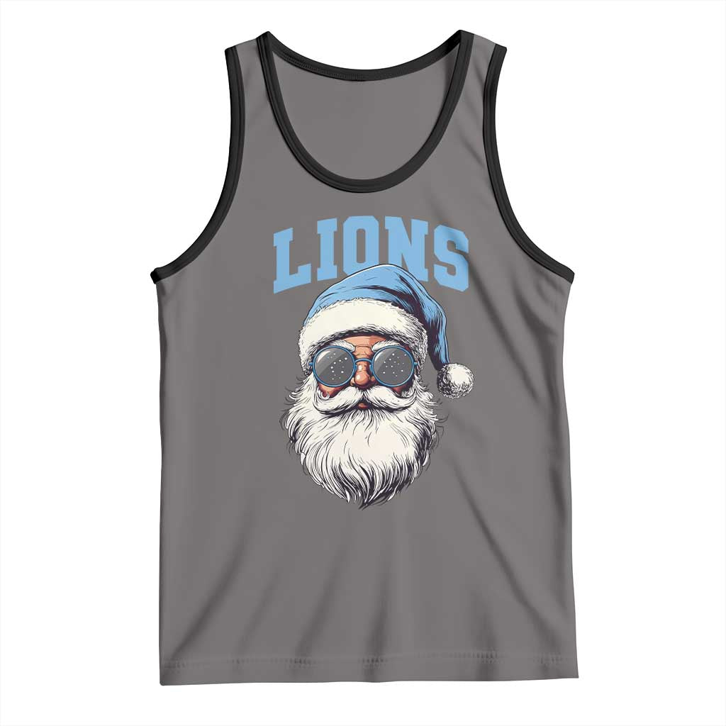 LF Football Christmas Tank Top Vintage Santa Claus Face Game Day TS10 Deep Heather Black Print Your Wear