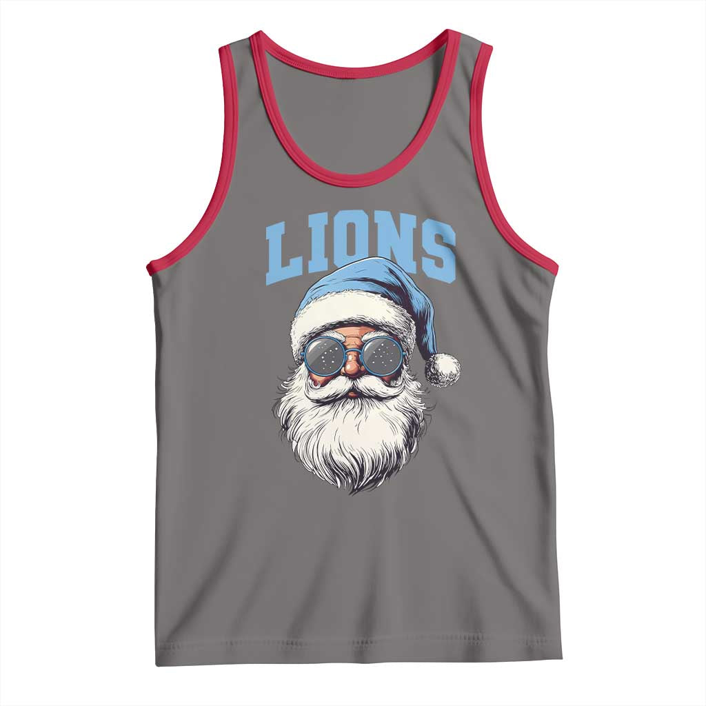 LF Football Christmas Tank Top Vintage Santa Claus Face Game Day TS10 Deep Heather Red Print Your Wear
