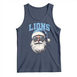 LF Football Christmas Tank Top Vintage Santa Claus Face Game Day TS10 Navy Print Your Wear