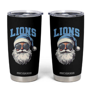Detroit Football Christmas Tumbler Cup Vintage Santa Claus Face Game Day TS10 Black Print Your Wear