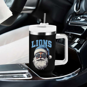 LF Football Christmas Tumbler With Handle Vintage Santa Claus Face Game Day TS10 Print Your Wear