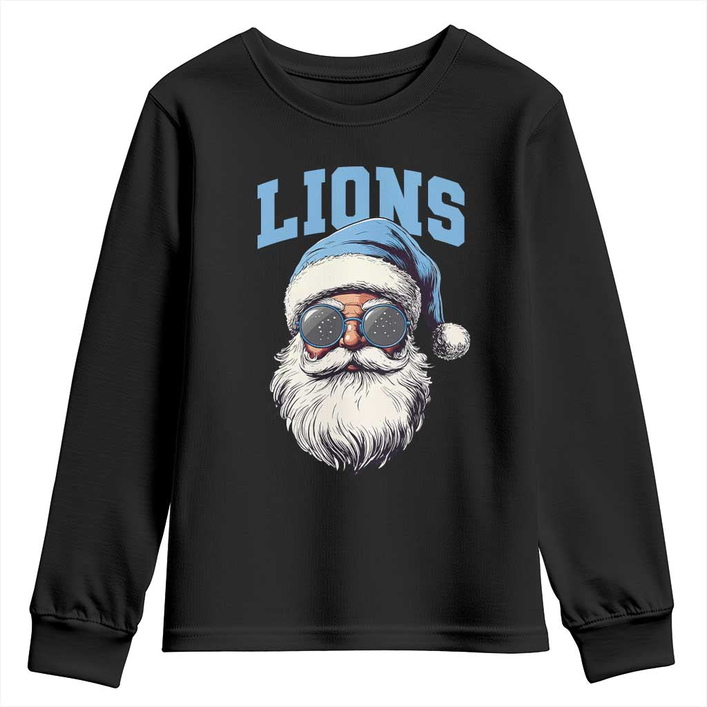 LF Football Christmas Youth Sweatshirt Vintage Santa Claus Face Game Day TS10 Black Print Your Wear