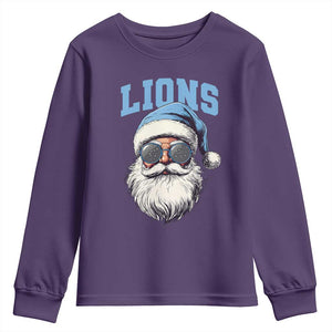 LF Football Christmas Youth Sweatshirt Vintage Santa Claus Face Game Day TS10 Purple Print Your Wear