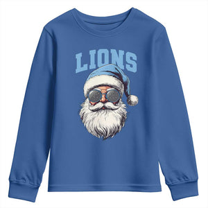 LF Football Christmas Youth Sweatshirt Vintage Santa Claus Face Game Day TS10 Royal Blue Print Your Wear