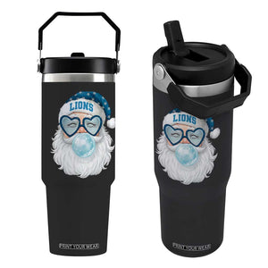 Christmas LF Flip Straw Tumbler Vintage Retro Santa Bubble Gum Game Day TS10 One Size: 30 oz Black Print Your Wear