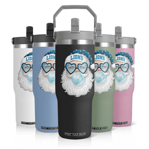 Christmas LF Flip Straw Tumbler Vintage Retro Santa Bubble Gum Game Day TS10 Print Your Wear