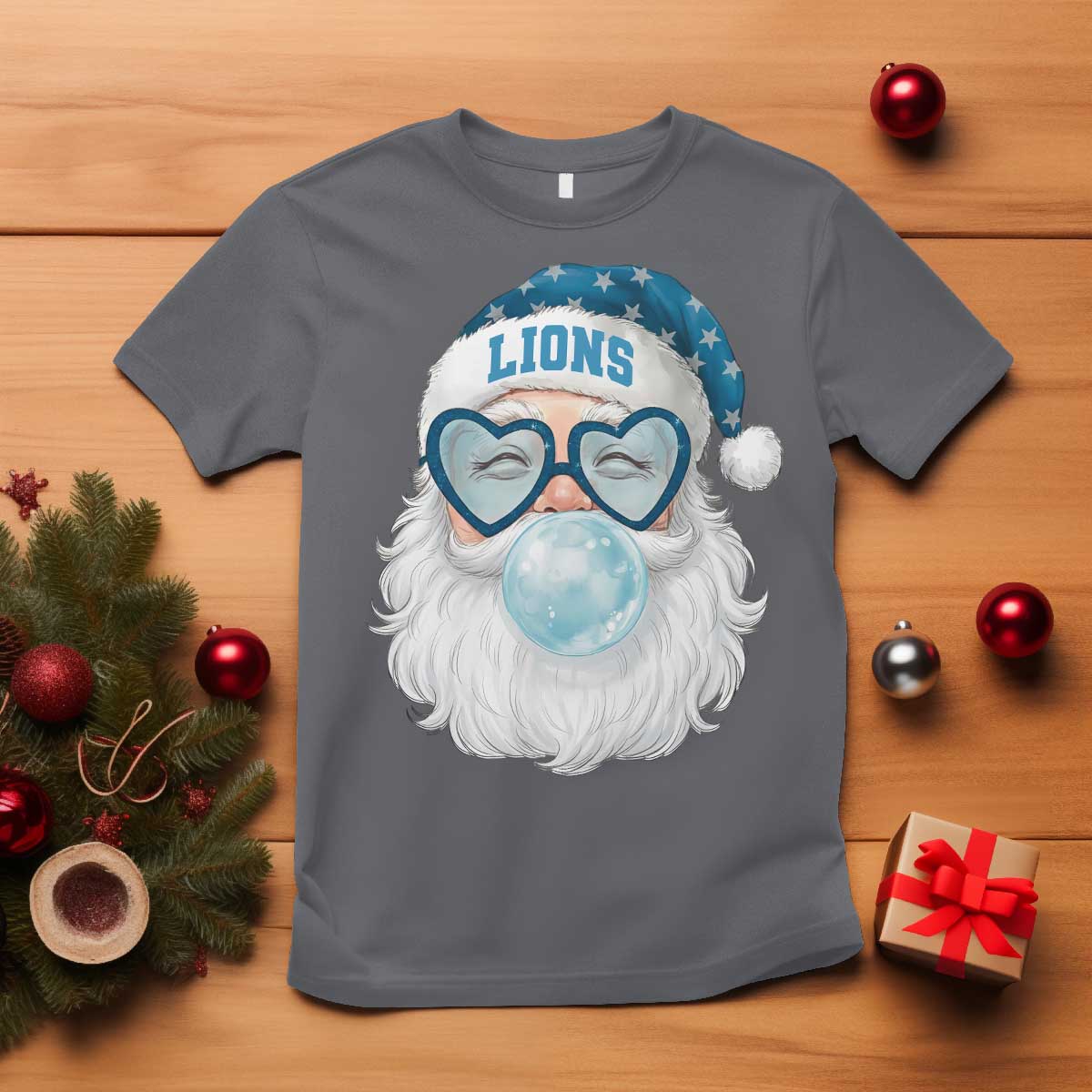 Christmas LF T Shirt Vintage Retro Santa Bubble Gum Game Day TS10 Charcoal Print Your Wear