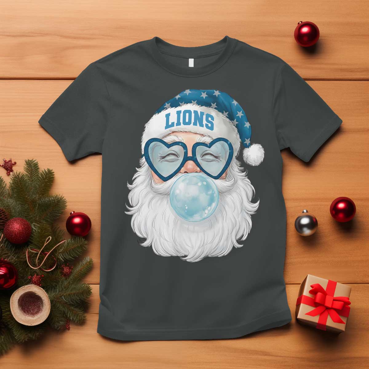 Christmas LF T Shirt Vintage Retro Santa Bubble Gum Game Day TS10 Dark Heather Print Your Wear