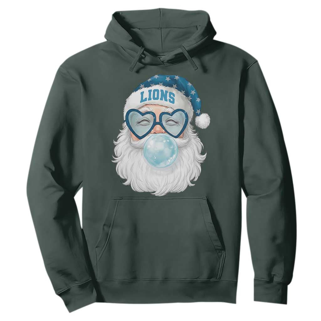 Christmas LF Hoodie Vintage Retro Santa Bubble Gum Game Day TS10 Dark Forest Green Print Your Wear