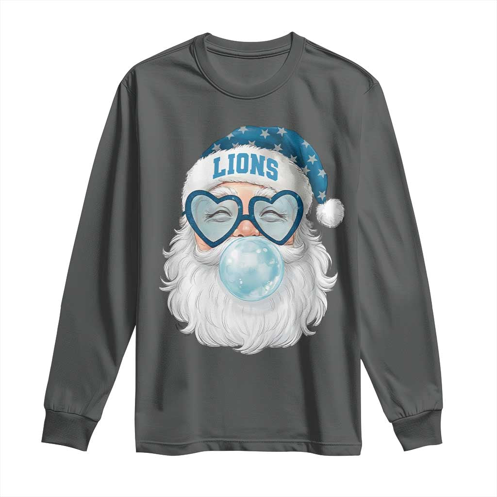 Christmas LF Long Sleeve Shirt Vintage Retro Santa Bubble Gum Game Day TS10 Dark Heather Print Your Wear