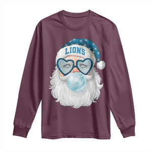 Christmas LF Long Sleeve Shirt Vintage Retro Santa Bubble Gum Game Day TS10 Maroon Print Your Wear
