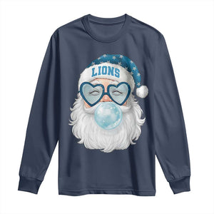 Christmas LF Long Sleeve Shirt Vintage Retro Santa Bubble Gum Game Day TS10 Navy Print Your Wear