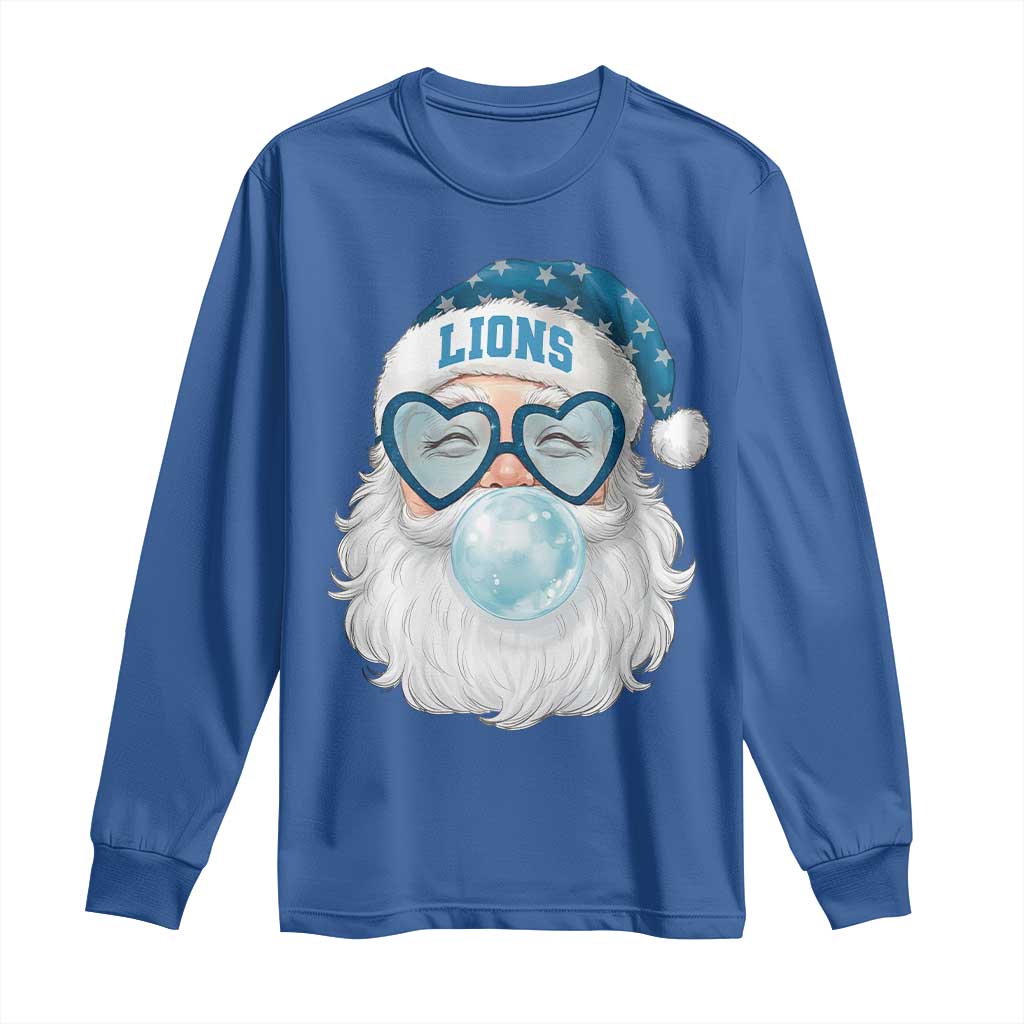 Christmas LF Long Sleeve Shirt Vintage Retro Santa Bubble Gum Game Day TS10 Royal Blue Print Your Wear