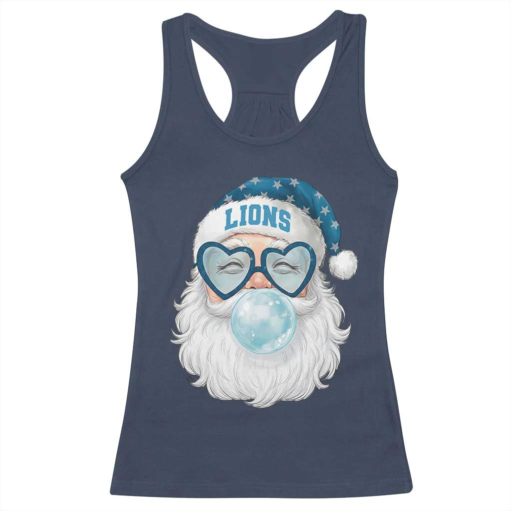 Christmas LF Racerback Tank Top Vintage Retro Santa Bubble Gum Game Day TS10 Navy Print Your Wear