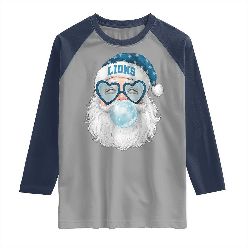 Christmas LF Raglan Shirt Vintage Retro Santa Bubble Gum Game Day TS10 Sport Gray Navy Print Your Wear