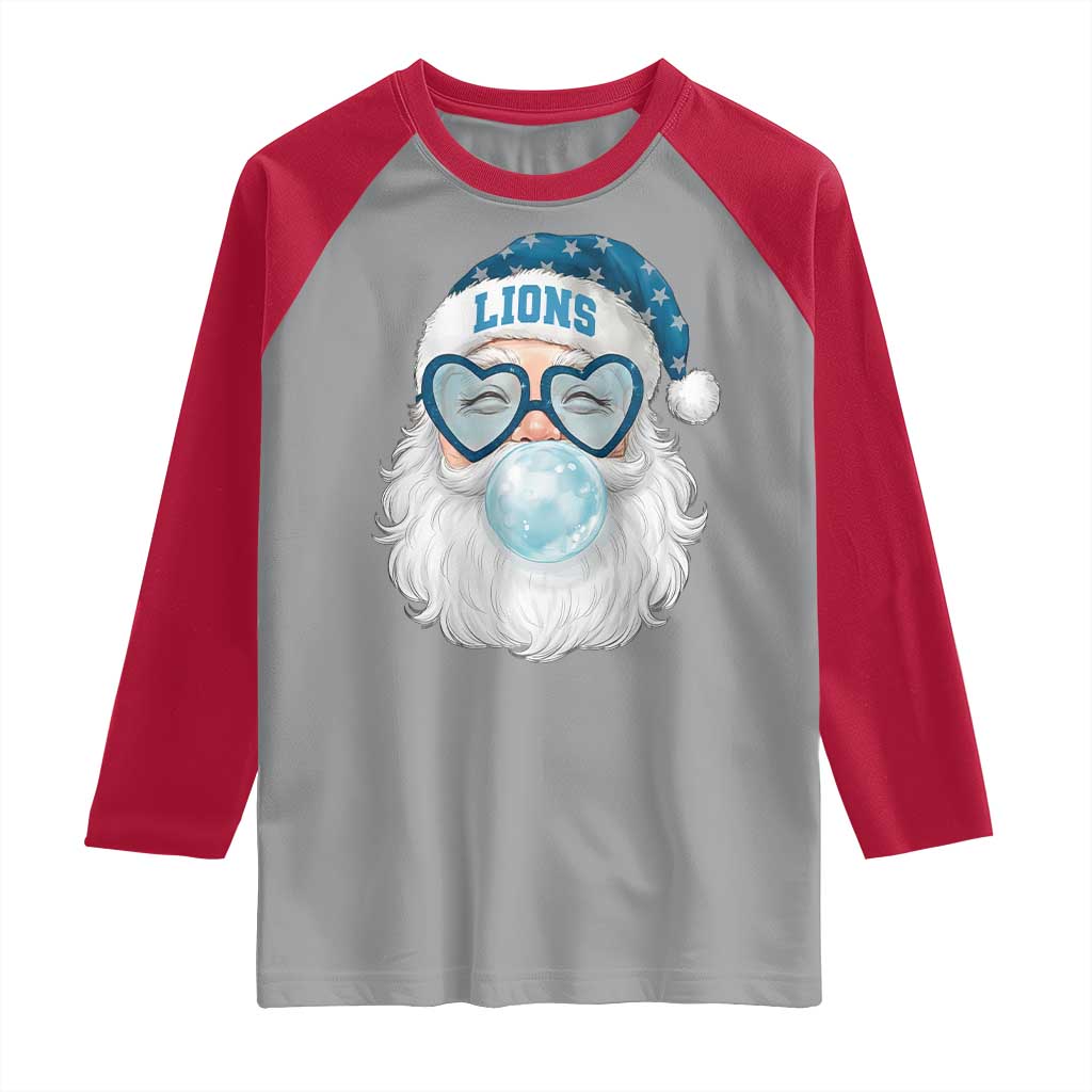 Christmas LF Raglan Shirt Vintage Retro Santa Bubble Gum Game Day TS10 Sport Gray Red Print Your Wear