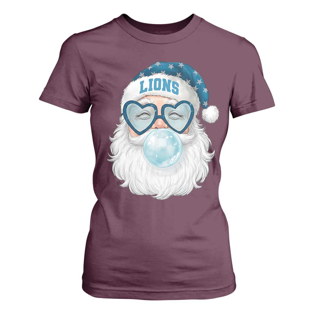 Christmas LF T Shirt For Women Vintage Retro Santa Bubble Gum Game Day TS10 Maroon Print Your Wear