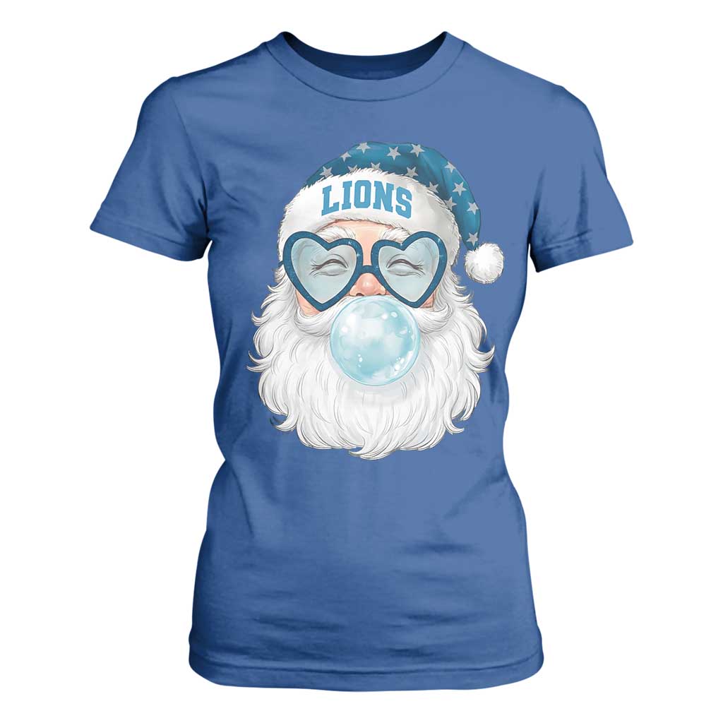 Christmas LF T Shirt For Women Vintage Retro Santa Bubble Gum Game Day TS10 Royal Blue Print Your Wear