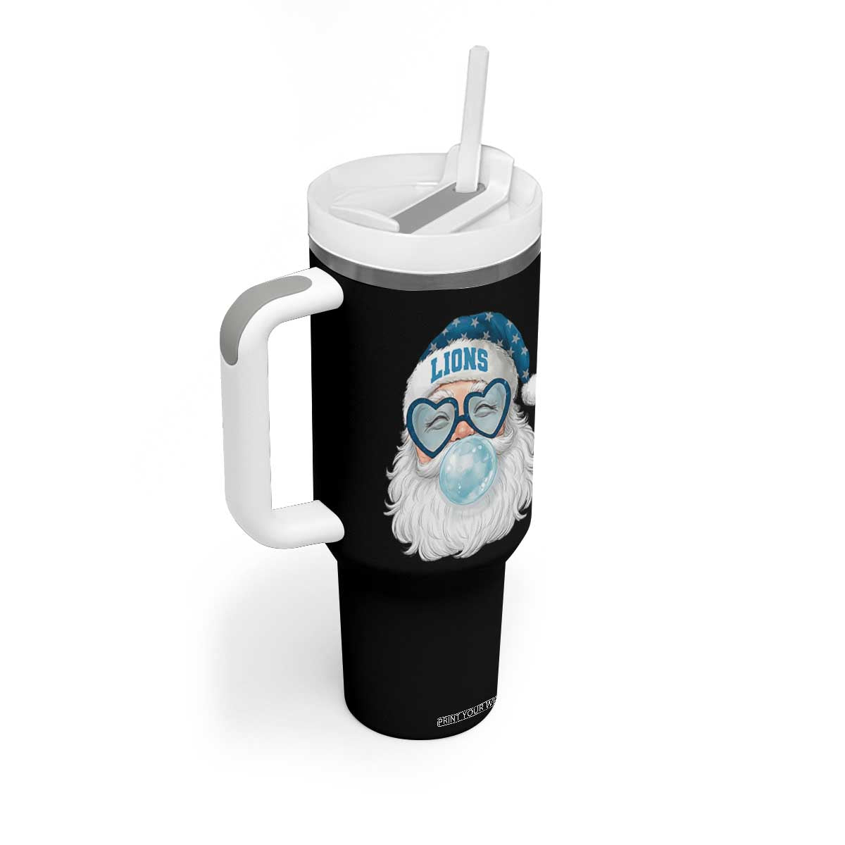 Christmas LF Tumbler With Handle Vintage Retro Santa Bubble Gum Game Day TS10 Print Your Wear