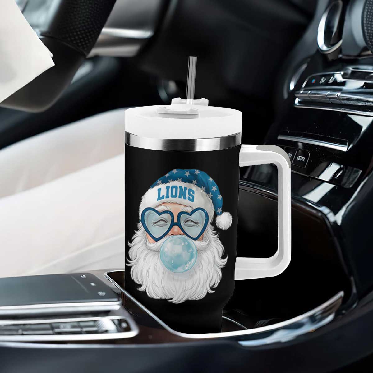 Christmas LF Tumbler With Handle Vintage Retro Santa Bubble Gum Game Day TS10 Print Your Wear
