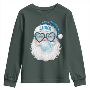 Christmas LF Youth Sweatshirt Vintage Retro Santa Bubble Gum Game Day TS10 Dark Forest Green Print Your Wear