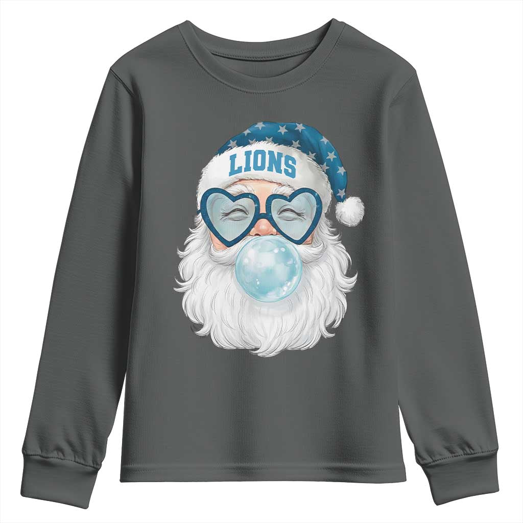 Christmas LF Youth Sweatshirt Vintage Retro Santa Bubble Gum Game Day TS10 Dark Heather Print Your Wear