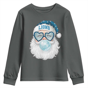 Christmas LF Youth Sweatshirt Vintage Retro Santa Bubble Gum Game Day TS10 Dark Heather Print Your Wear
