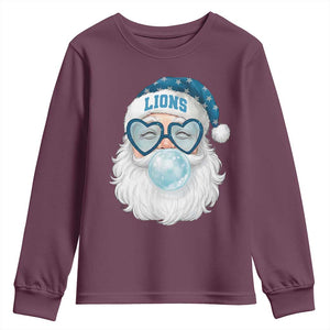 Christmas LF Youth Sweatshirt Vintage Retro Santa Bubble Gum Game Day TS10 Maroon Print Your Wear