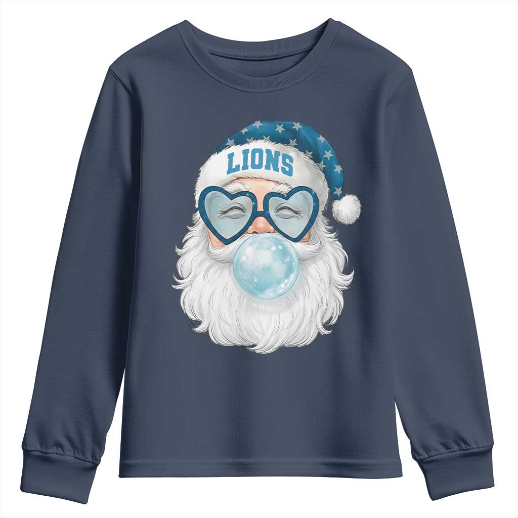 Christmas LF Youth Sweatshirt Vintage Retro Santa Bubble Gum Game Day TS10 Navy Print Your Wear