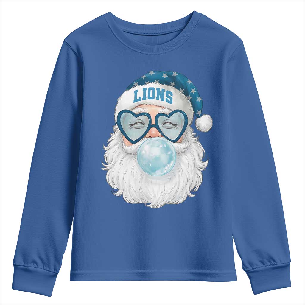 Christmas LF Youth Sweatshirt Vintage Retro Santa Bubble Gum Game Day TS10 Royal Blue Print Your Wear