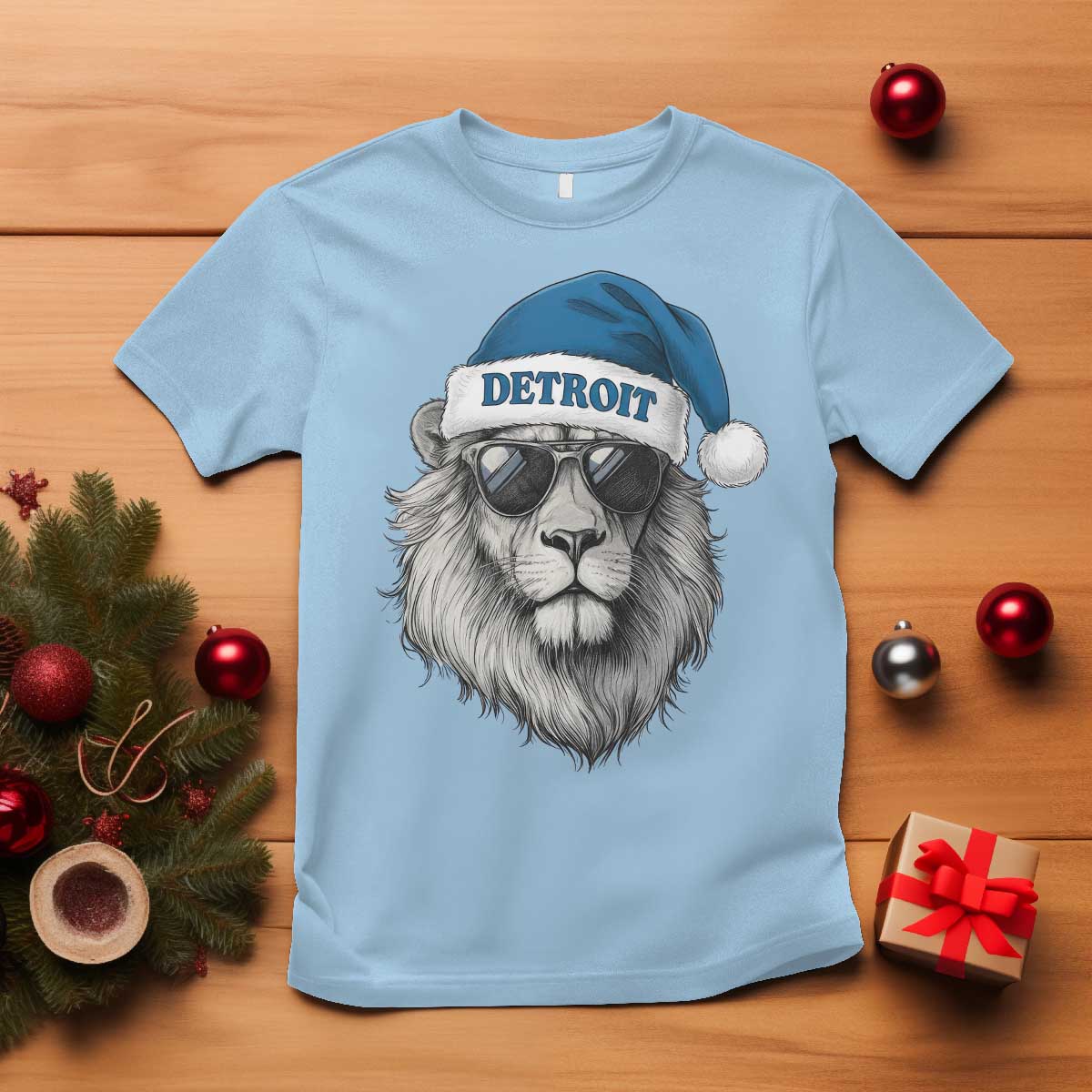 Vintage LF Christmas T Shirt Game Day Santa Hat Football Lovers TS10 Light Blue Print Your Wear