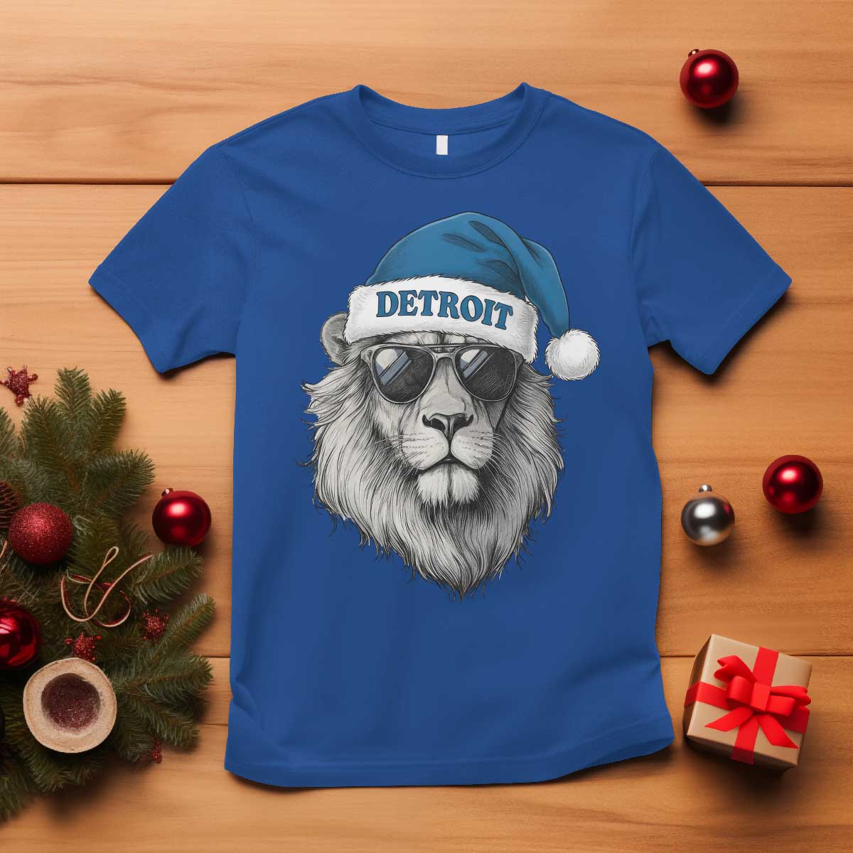 Vintage LF Christmas T Shirt Game Day Santa Hat Football Lovers TS10 Royal Blue Print Your Wear