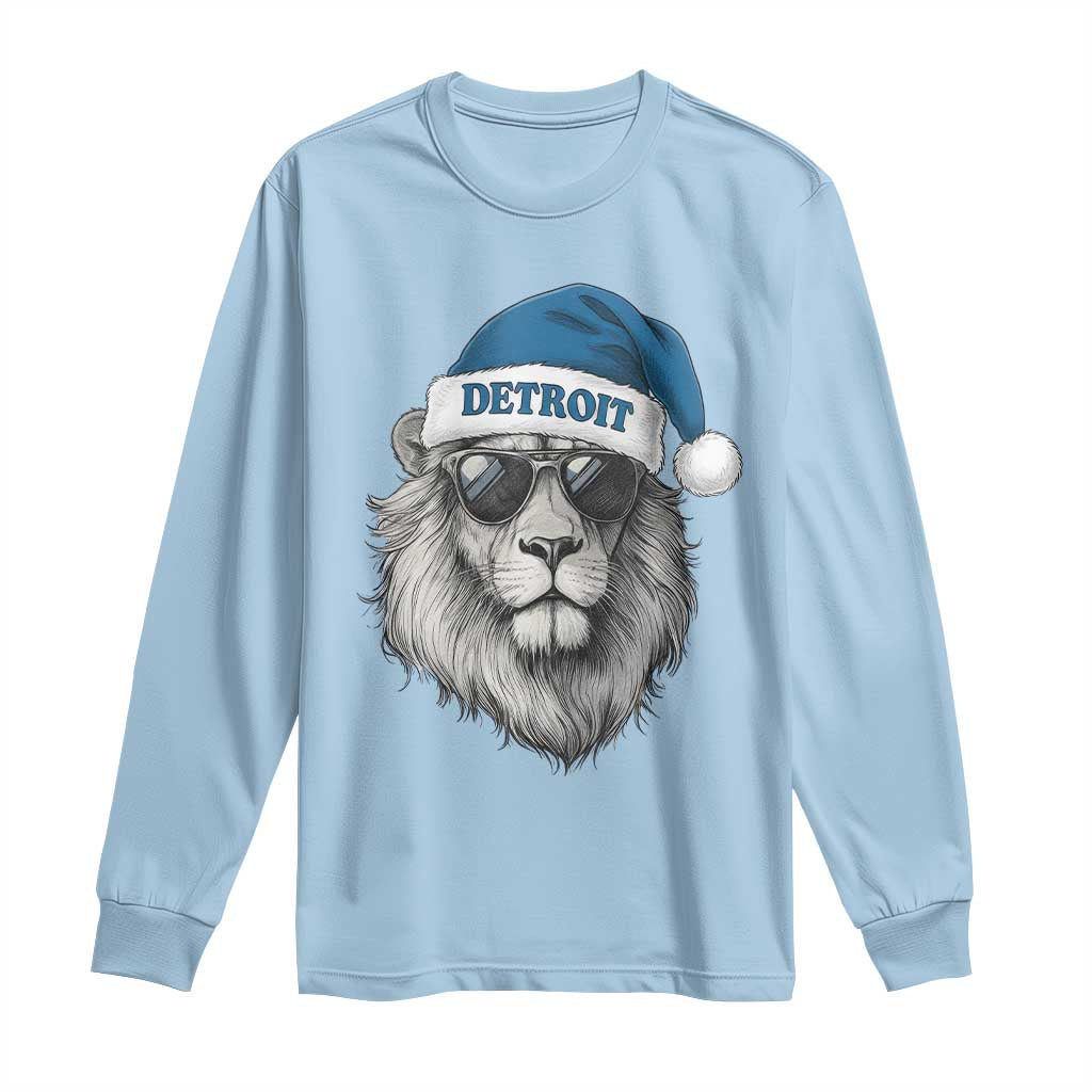 Vintage LF Christmas Long Sleeve Shirt Game Day Santa Hat Football Lovers TS10 Light Blue Print Your Wear