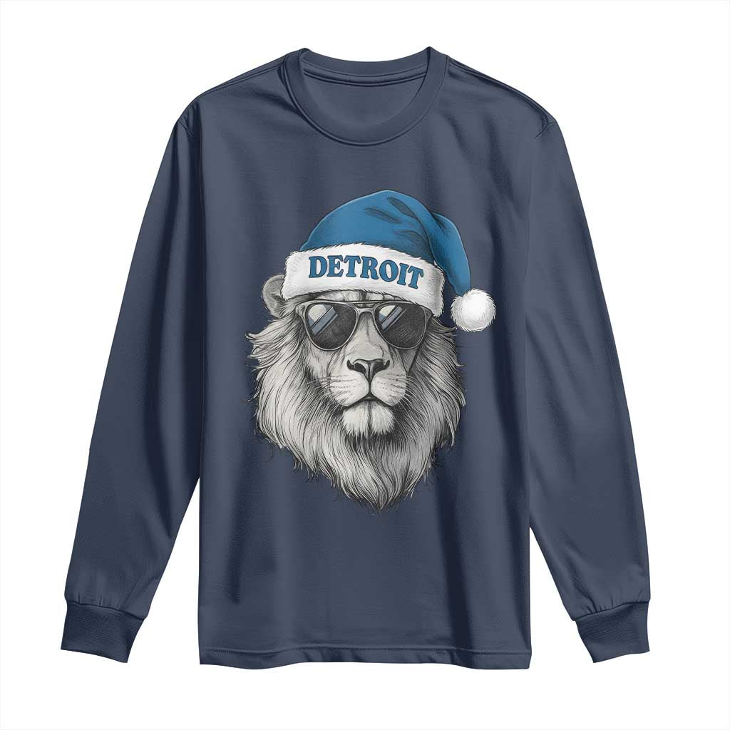 Vintage LF Christmas Long Sleeve Shirt Game Day Santa Hat Football Lovers TS10 Navy Print Your Wear