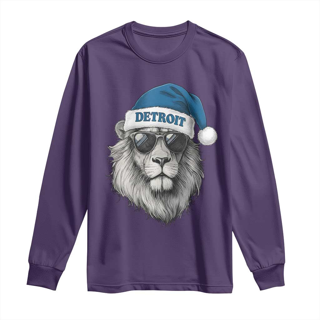 Vintage LF Christmas Long Sleeve Shirt Game Day Santa Hat Football Lovers TS10 Purple Print Your Wear