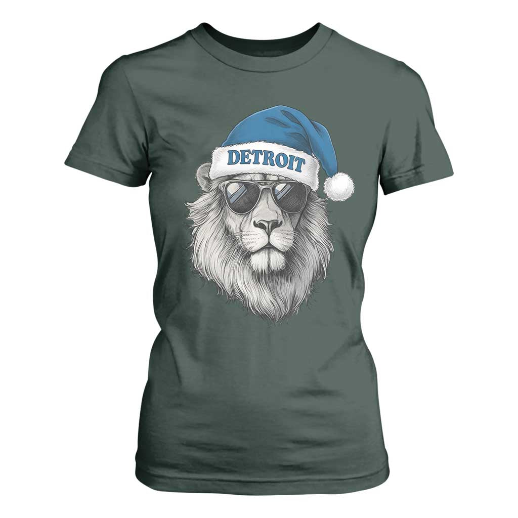 Vintage LF Christmas T Shirt For Women Game Day Santa Hat Football Lovers TS10 Dark Forest Green Print Your Wear