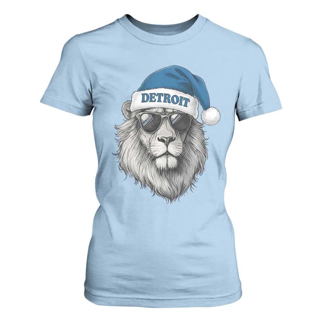 Vintage LF Christmas T Shirt For Women Game Day Santa Hat Football Lovers TS10 Light Blue Print Your Wear