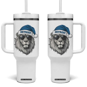 Vintage LF Christmas Tumbler With Handle Game Day Santa Hat Football Lovers TS10 One Size: 40 oz White Print Your Wear